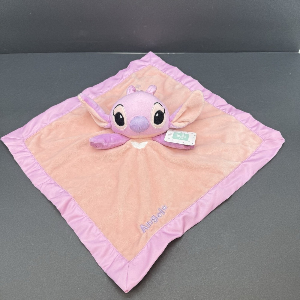 Disney Baby Lilo & Stitch Angel Pink Lovey Security Blanket 14" X 14" NEW